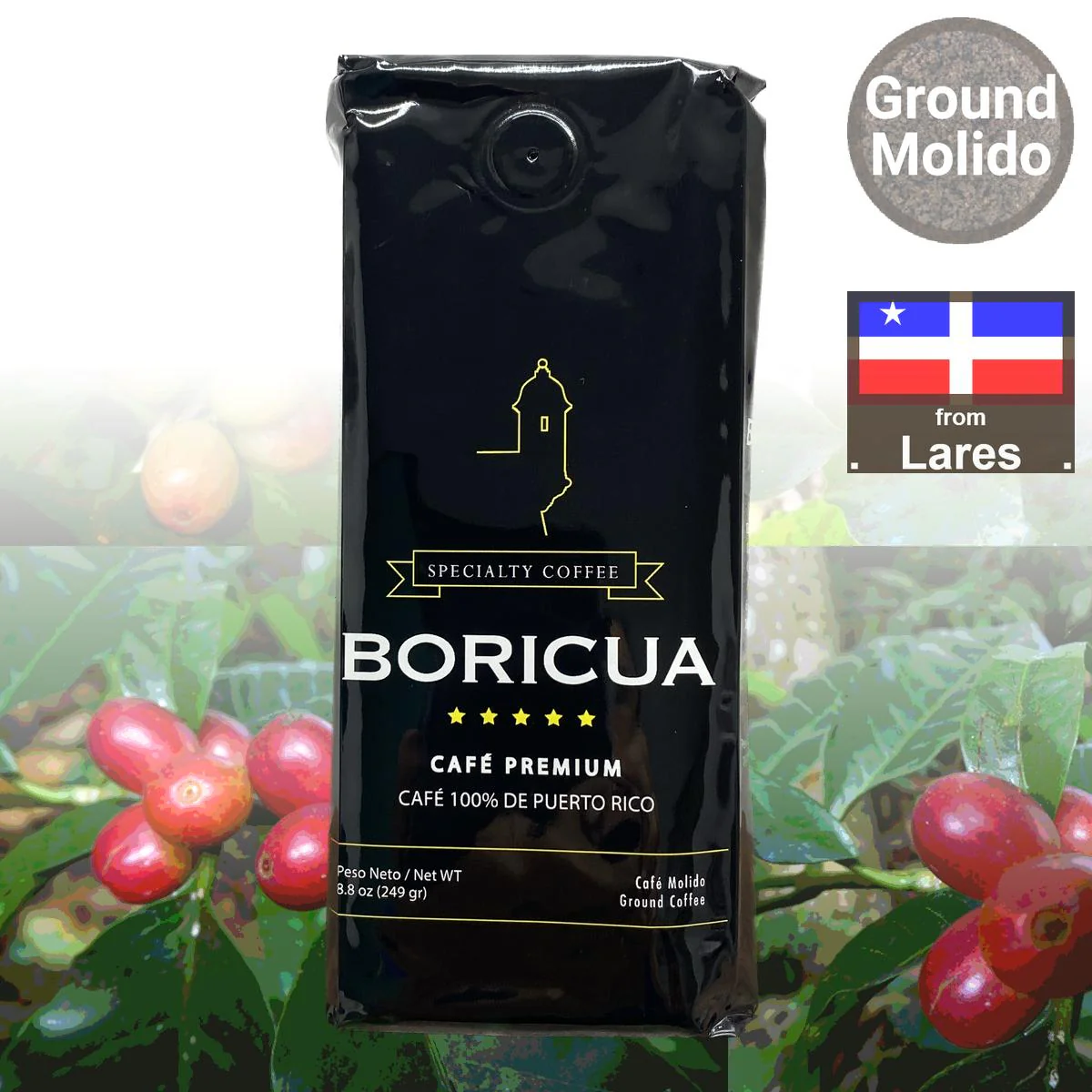 Café Boricua Puerto Rican Ground Coffee 8.8 oz Bulk Packs - Image 3