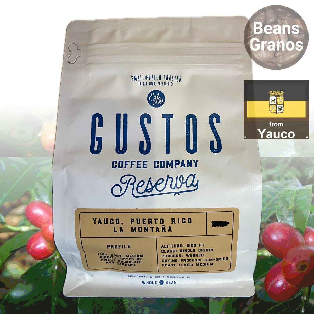 Café Gustos Yauco Reserve Coffee Beans