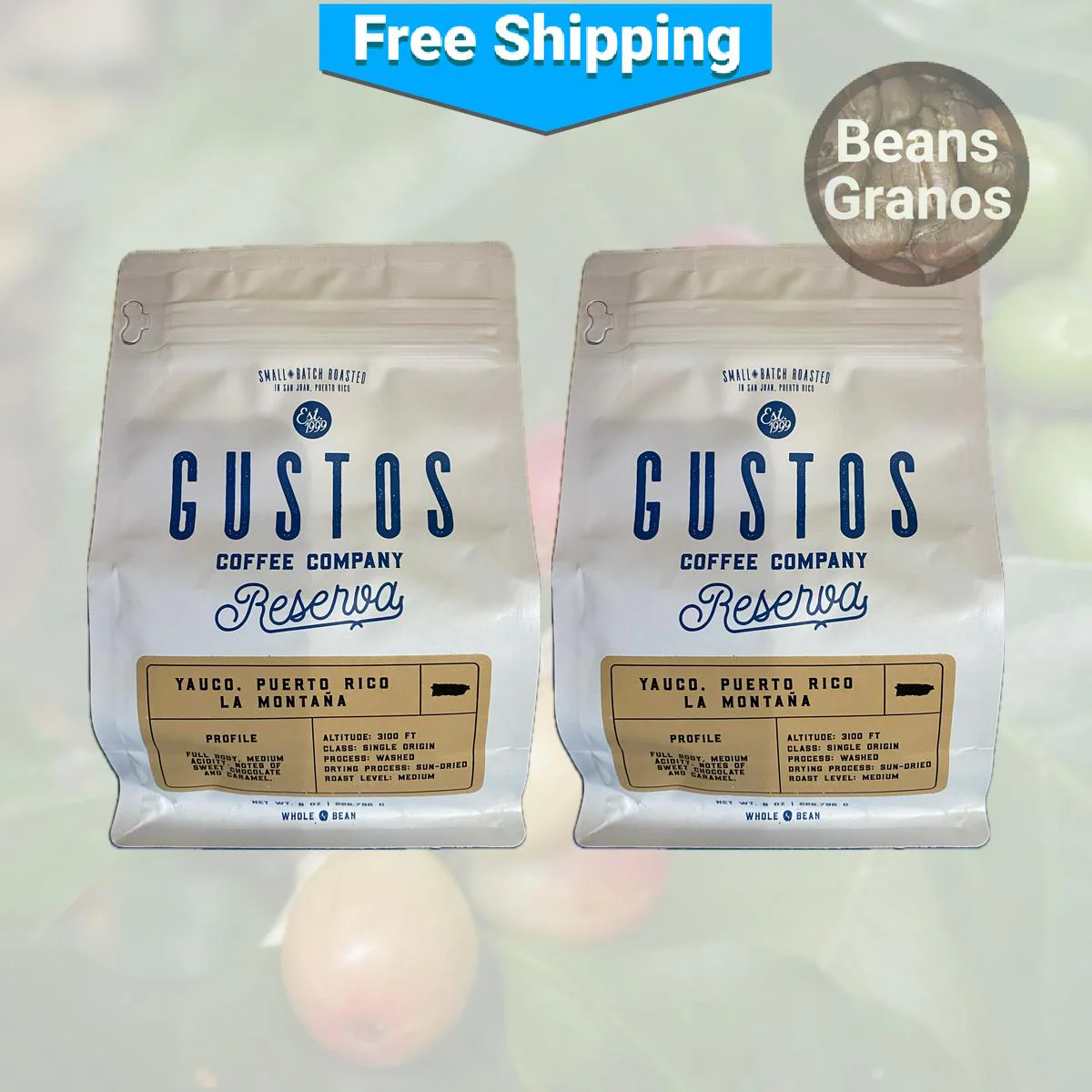 Café Gustos Yauco Reserve Coffee Beans - Image 2