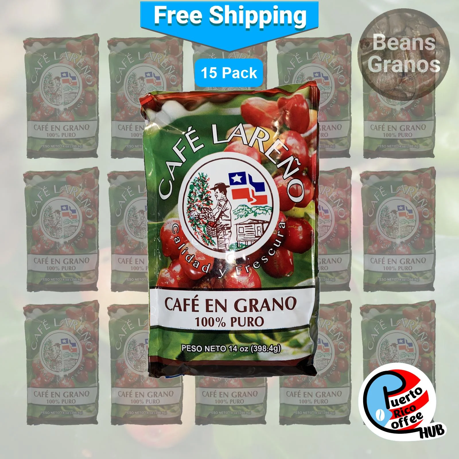 Café Lareño Coffee Beans 14 Oz | Bulk 15-Pack
