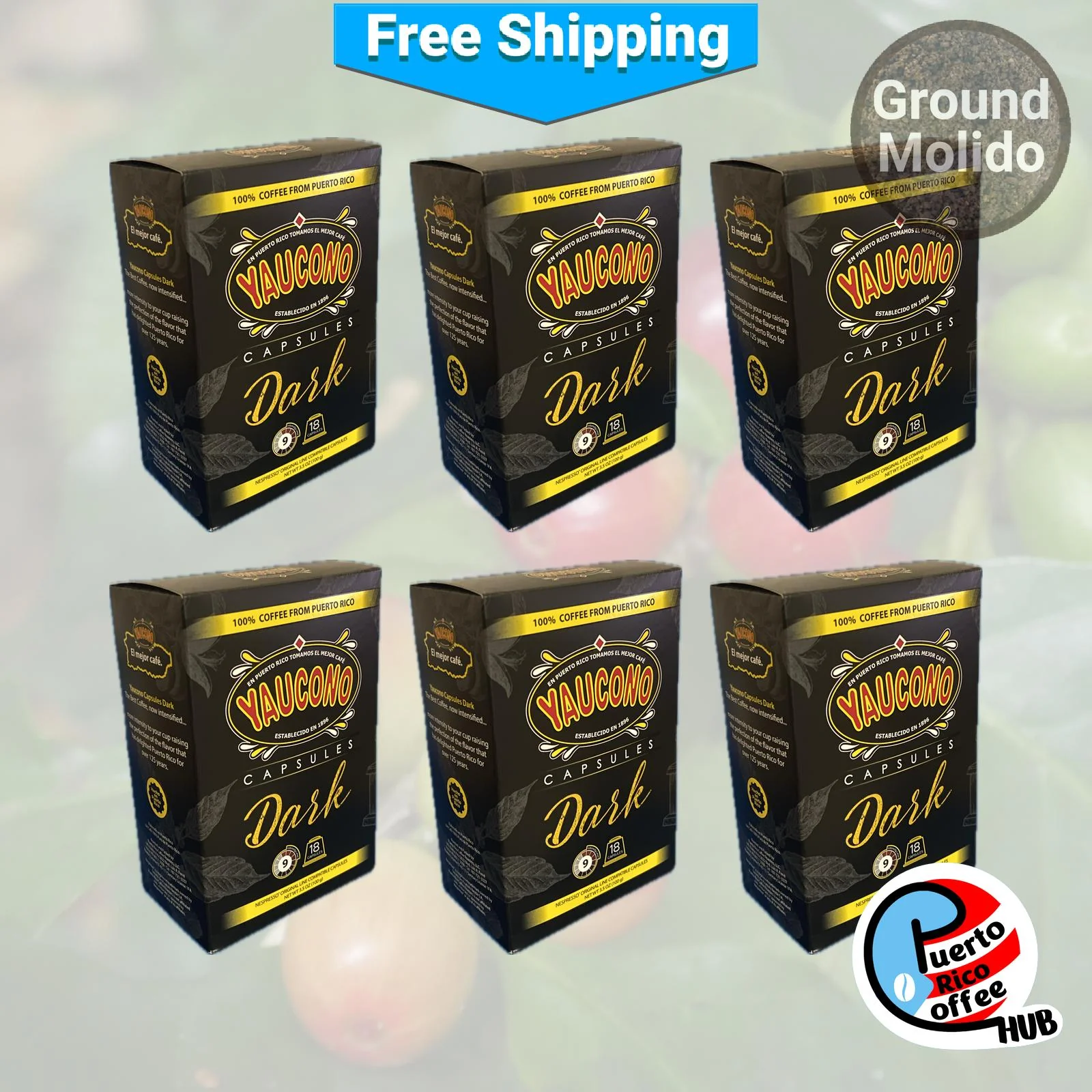 Café Yaucono Dark Nespresso Original Line Compatible Capsules - Image 2
