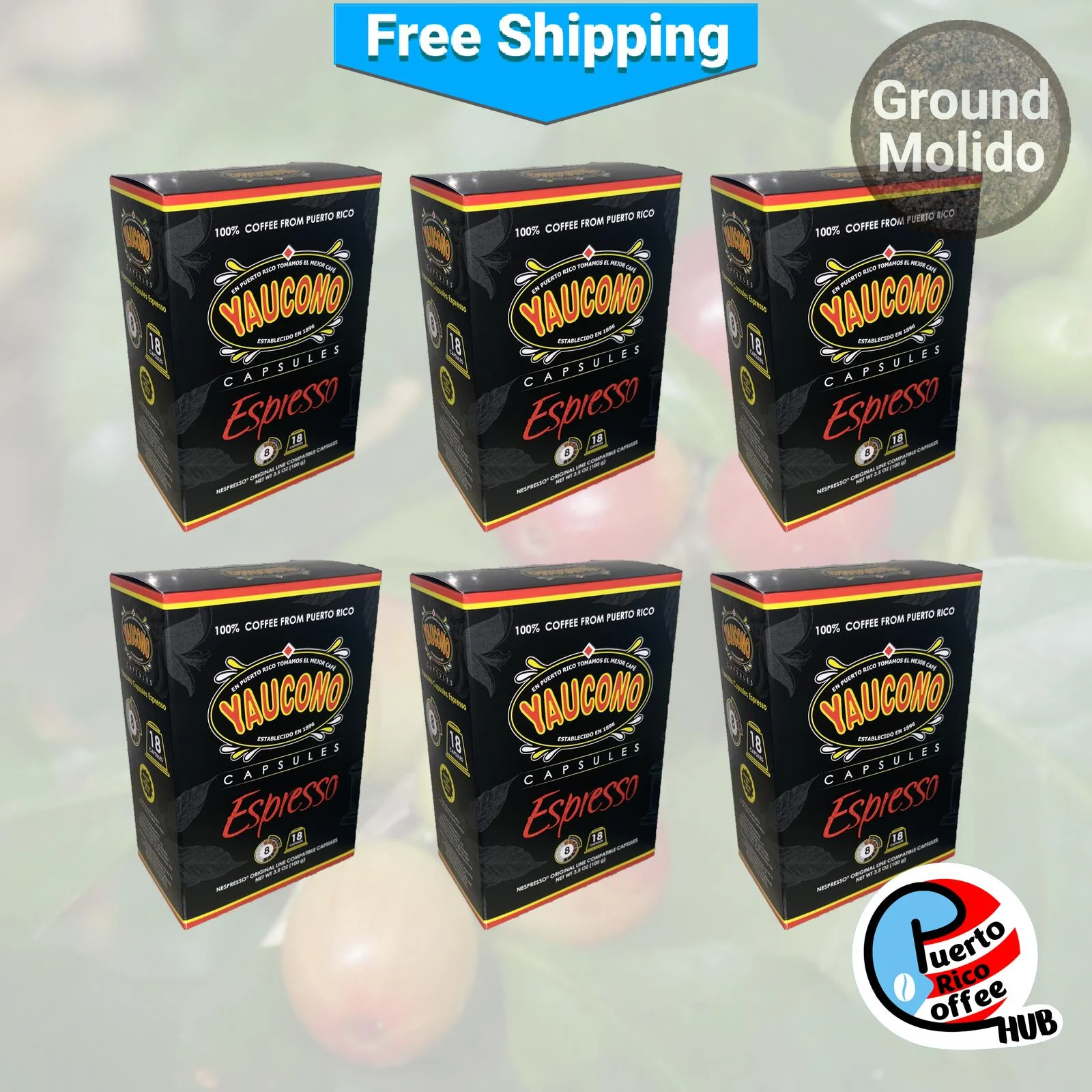 Café Yaucono Nespresso Compatible Capsules (Intensity 8) - Image 2