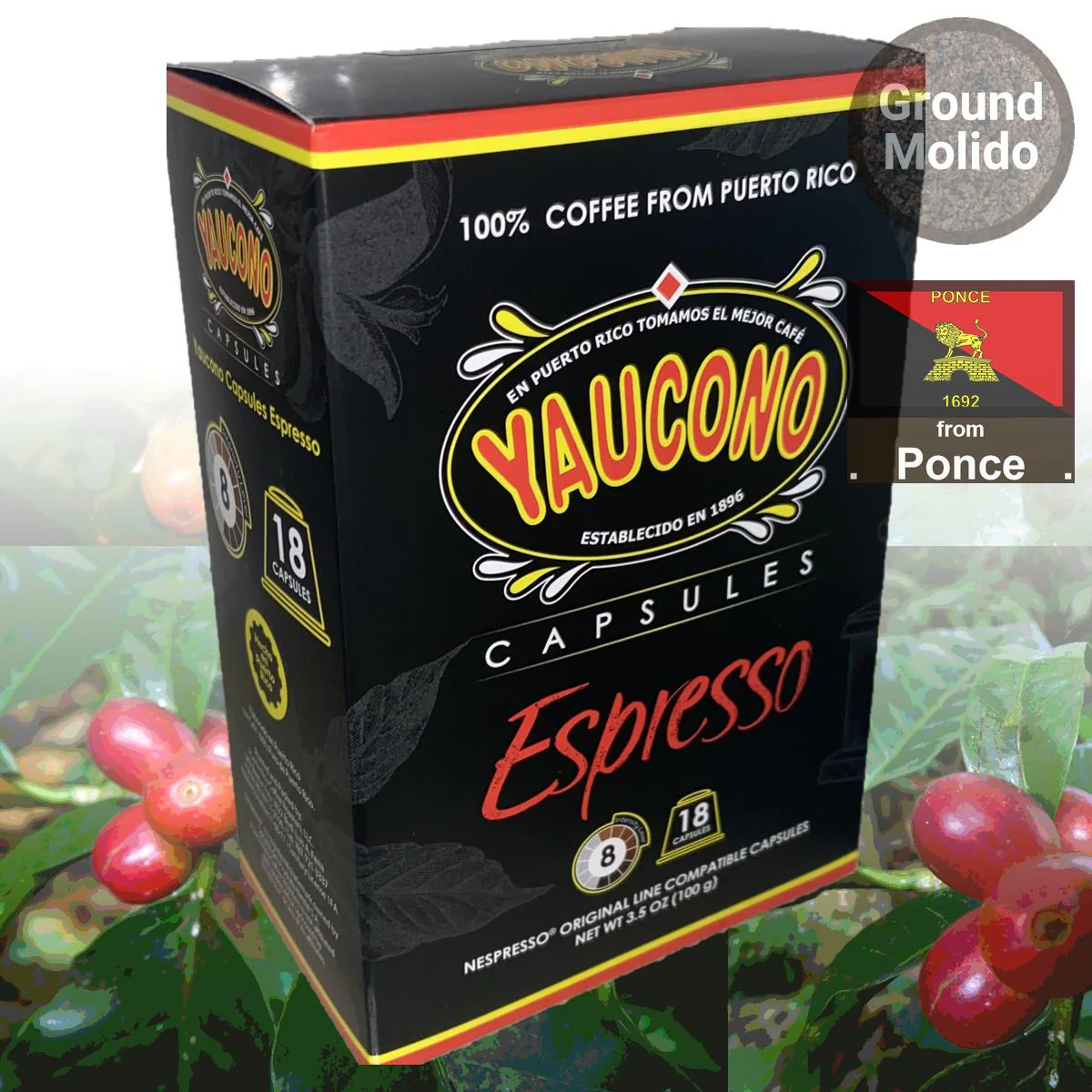 Café Yaucono Nespresso Compatible Capsules (Intensity 8)