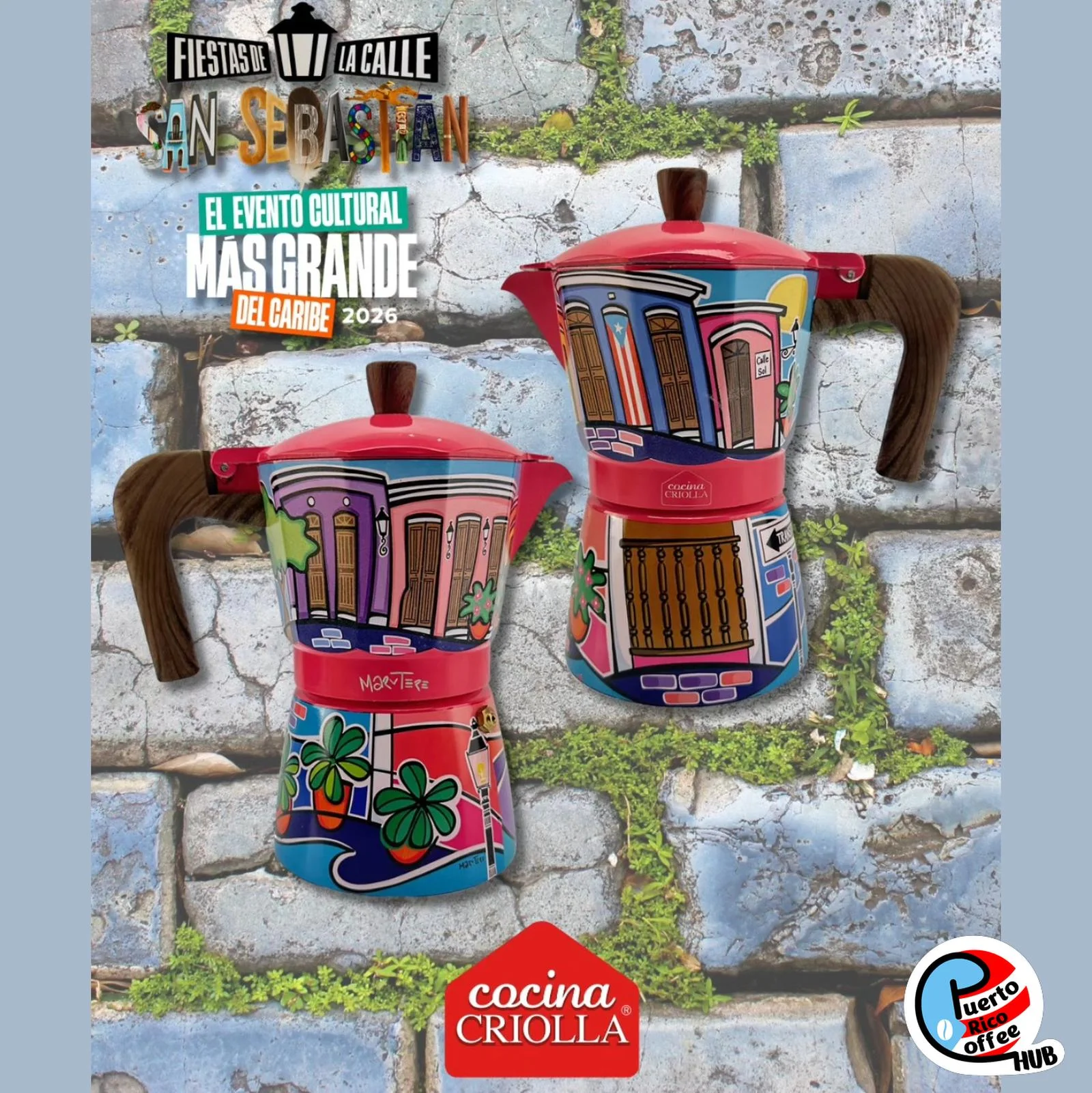 Calles del Viejo San Juan - Limited Edition - Coffee Maker - Coffee Pot or Greca - Image 3