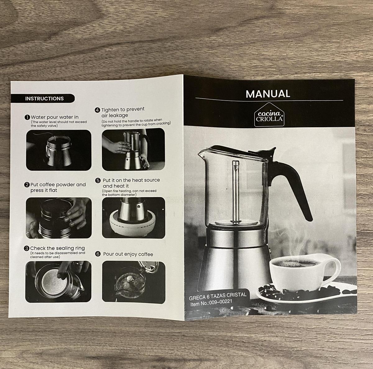 Crystal Glass-Top & Stainless Steel Coffee Maker Mocha Pot by Imusa - Image 5