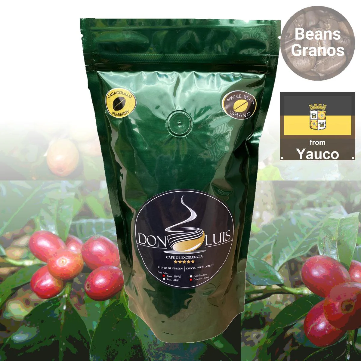 Café Don Luis Caracolillo / Peaberry Coffee Beans - Image 2