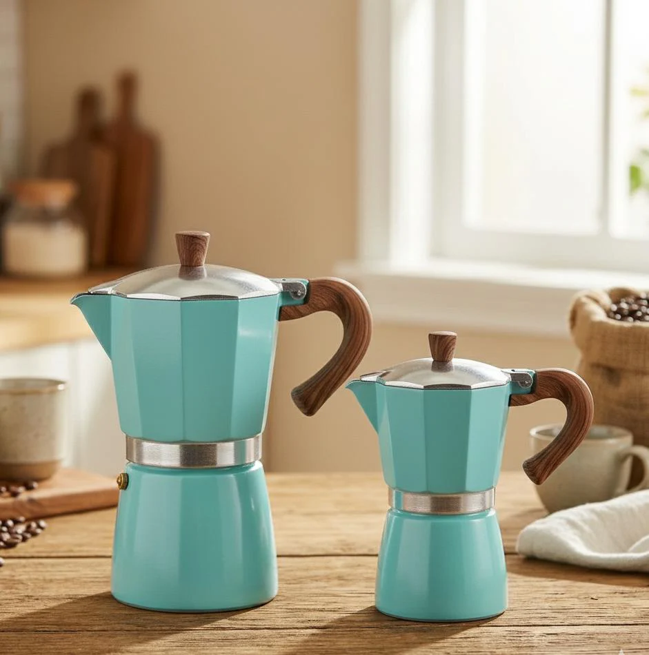 Moka Pot – Pastel Blue Stovetop Espresso Maker