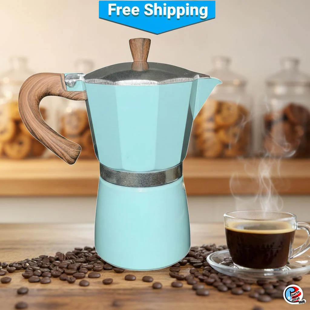 Moka Pot – Pastel Blue Stovetop Espresso Maker - Image 5
