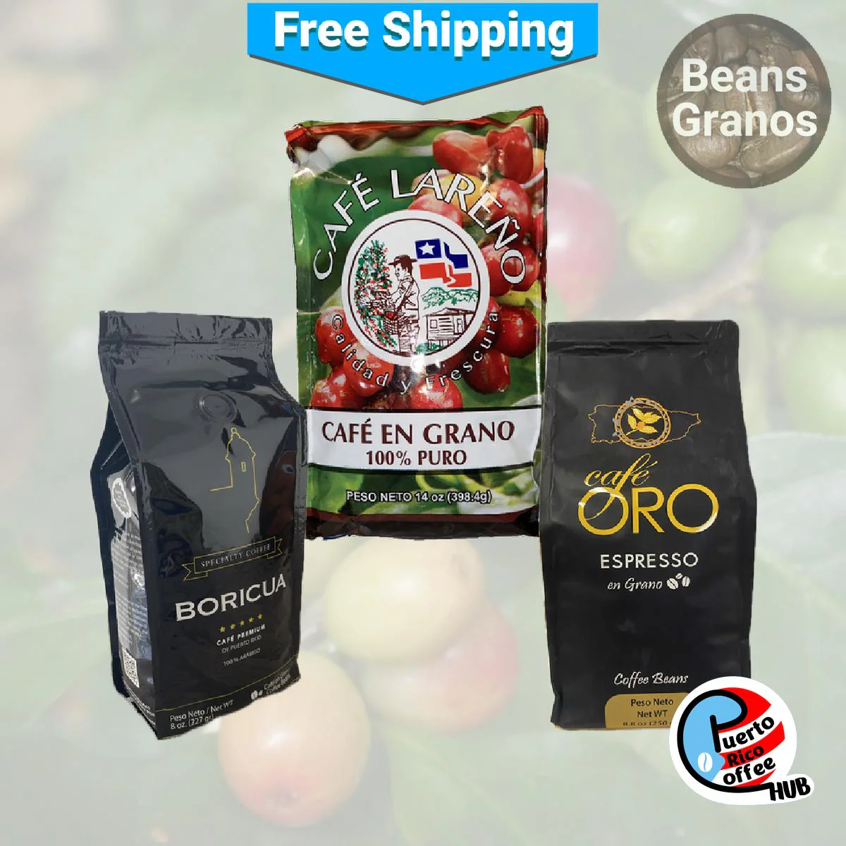 Oro Boricua Lareño Coffee Beans Pack