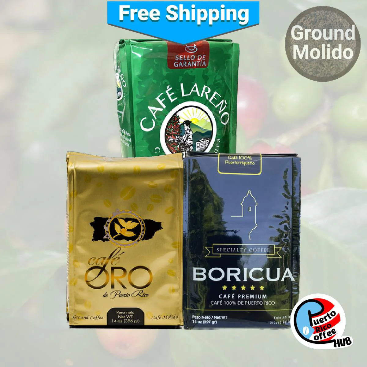 Oro Boricua Lareño Ground Coffee Pack