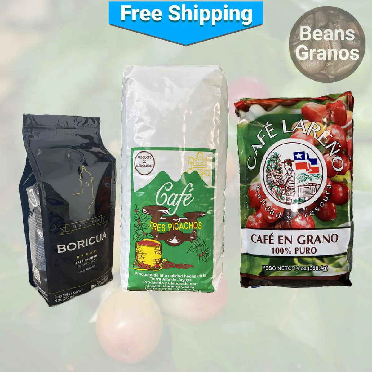 Puerto Rican Coffee Beans Variety Pack: Five Star 3-Pack 1