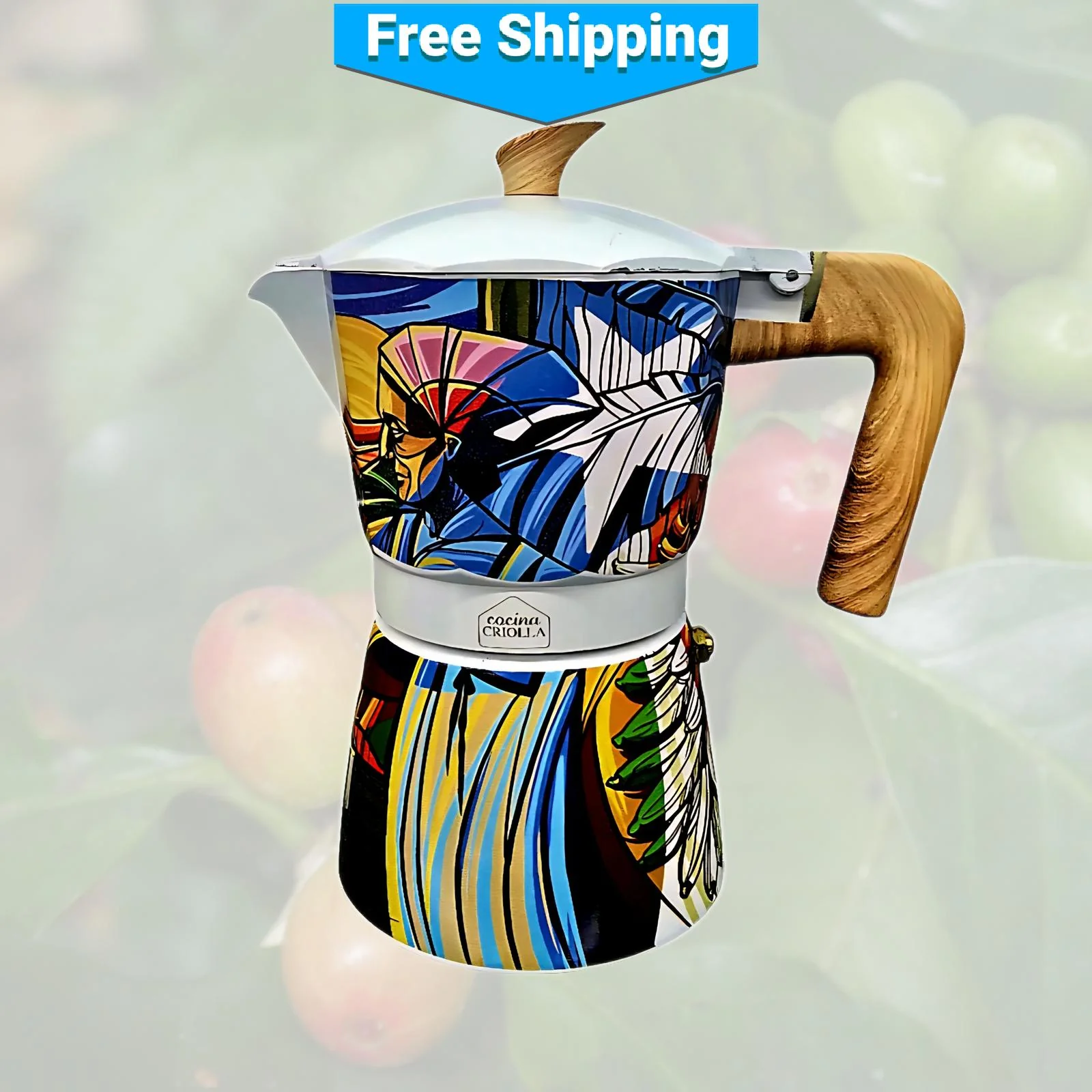 Puerto Rican Reinita Bird and Abuela Coffee Maker - Coffee Pot or Greca - Image 3